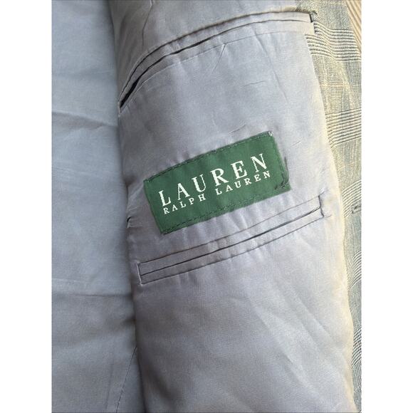 Lauren Ralph Lauren Blazer Mens 44L Glen Check Wool Blazer Wool Cashmere - Picture 5 of 10